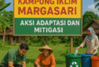 Warga Dusun Margasari sedang melakukan aksi pengelolaan sampah, menanam pohon, dan mendaur ulang sebagai bagian dari Program Kampung Iklim (ProKlim)